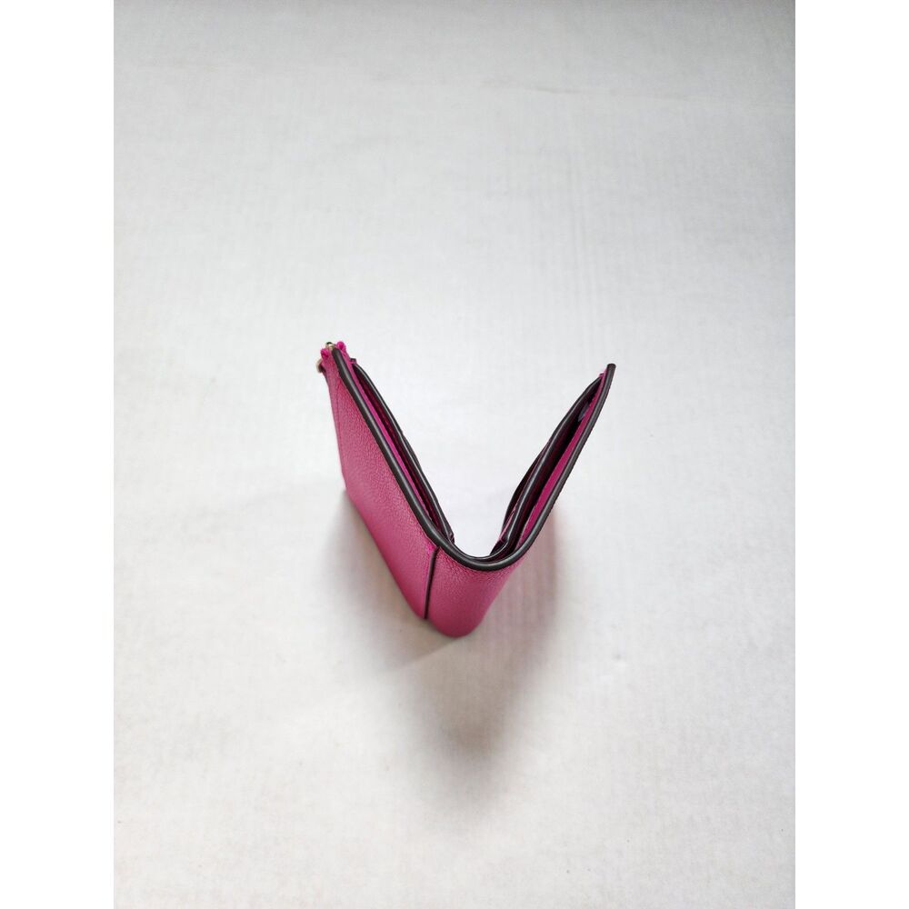 NWT Kate Spade Hot Pink Pebbled Leather Small Bifold Zip-Around Wallet - Picture 6 of 10